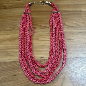 Pink Beaded Statement Necklace